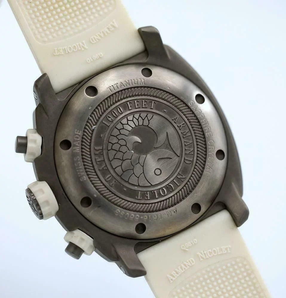 Ivory Rubber Armand Nicolet Steel Automatic Men's Stainless T616B-AG-9610B Watch