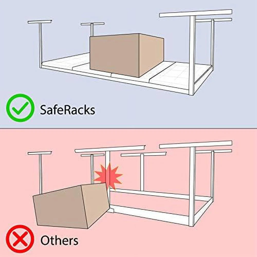 storage 18"-33") adjustable 2x8 overhead (white, weight overhead - rack garage capacity - height pound rack steel storage 400