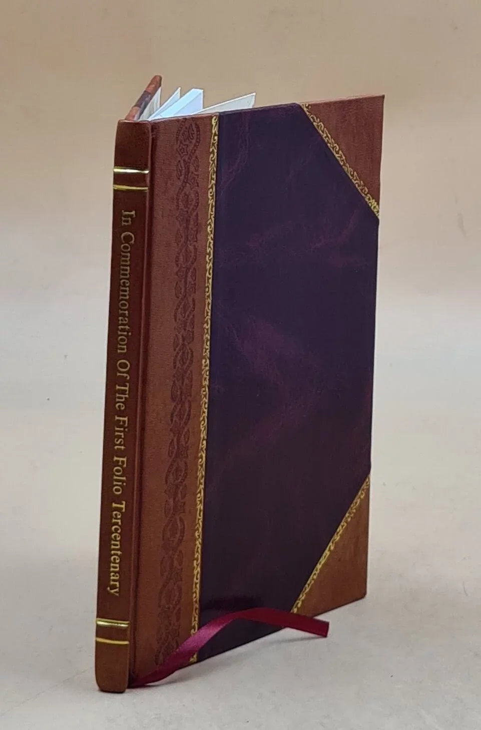 of [Leather of Bound] resetting In the first folio a tercentenary; commemoration