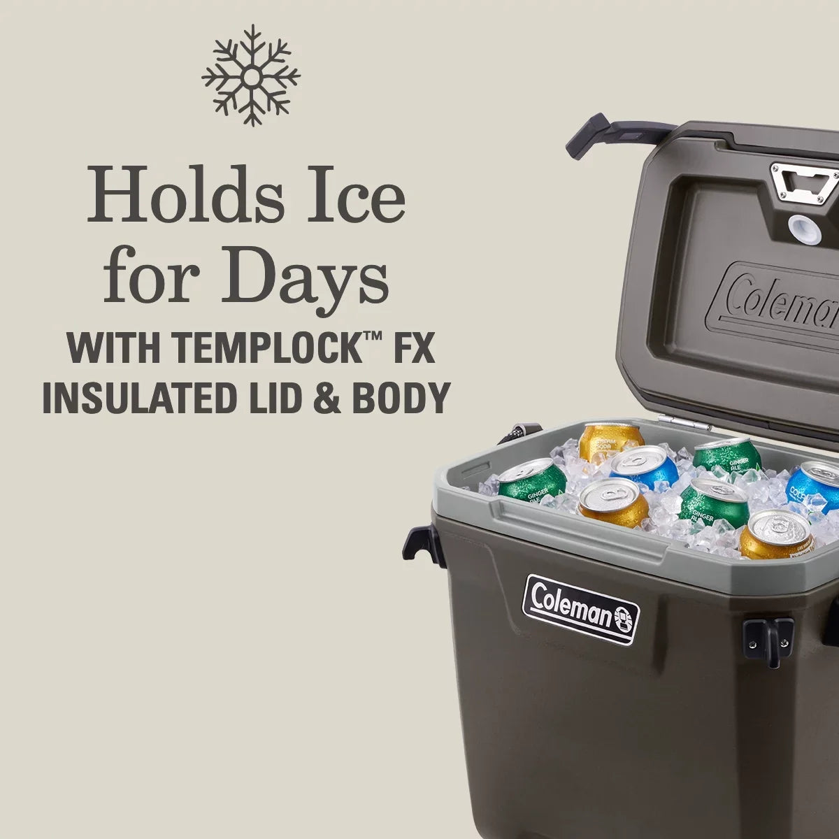Ice Series Brown, Chest High Cooler, x 19.5" Convoy x'13.25" Performance 17.75"' Hard 28qt Coleman