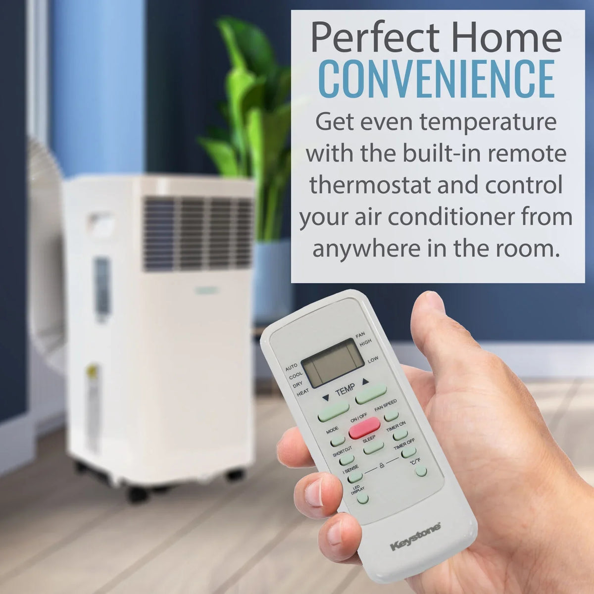 Sense I Keystone Air 115V BTU to for up with Sq. 5,000 Remote Portable Room Conditioner Ft. a Control 250