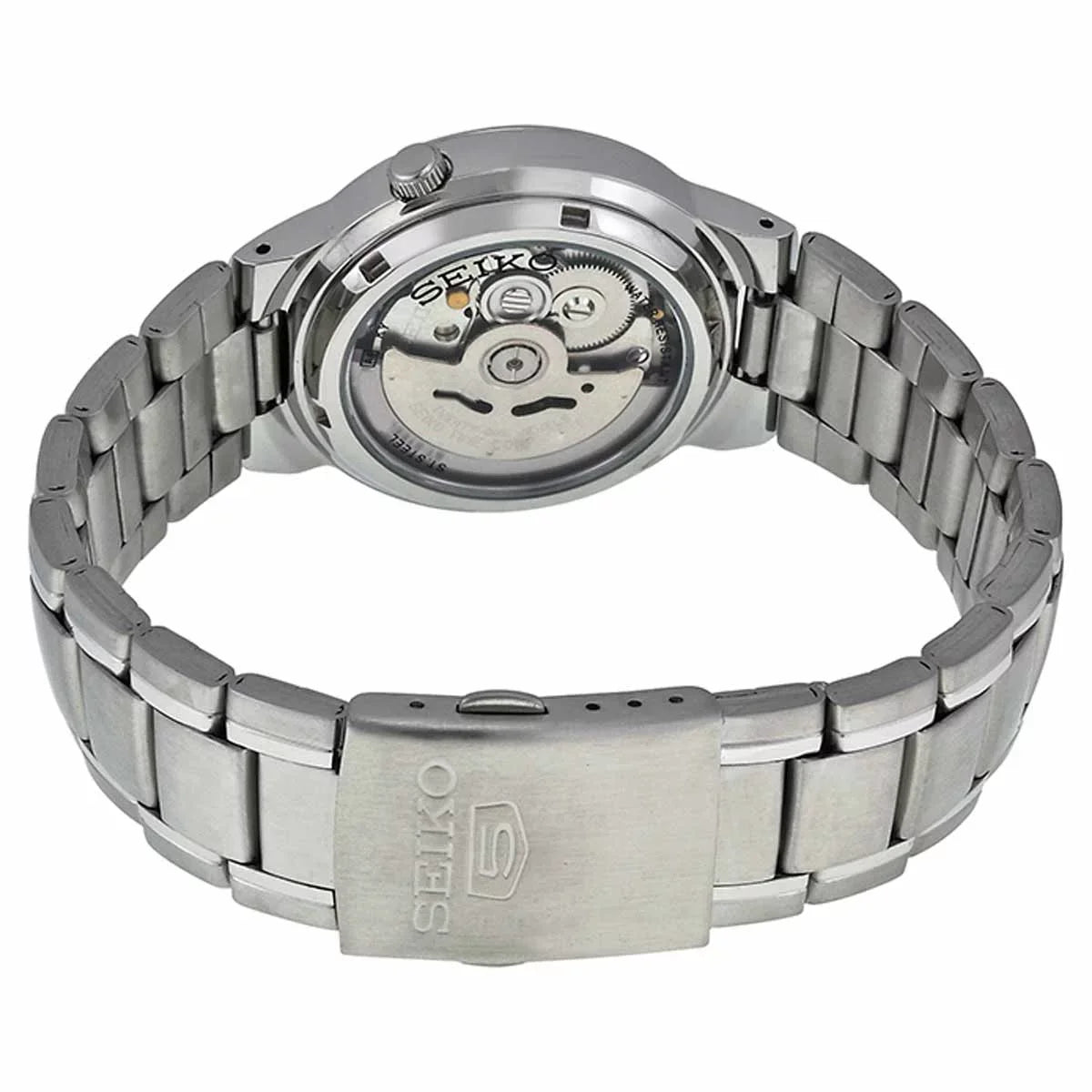 Dial Steel SNKA01 Automatic Stainless Seiko Bracelet White Watch Men's 5