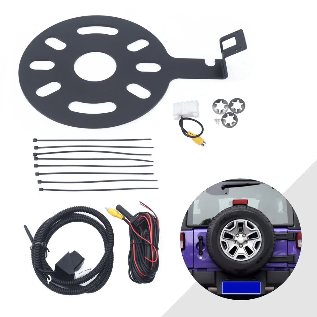 170° Camera View JK ZhdnBhnos for 2007-2017 Spare Wrangler Mount Jeep Backup Bracket Tire Kit Rear