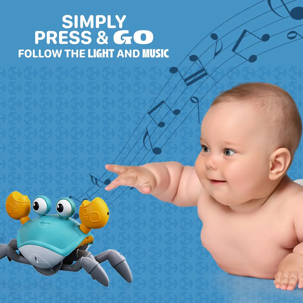 For Walking Toys Alin Cute Music Learning Time Toddlers And For Tummy Infant Interactive 36 Gifts Development & Crab: Baby Toy Crawl, Crawling Months Gift Birthday Kids