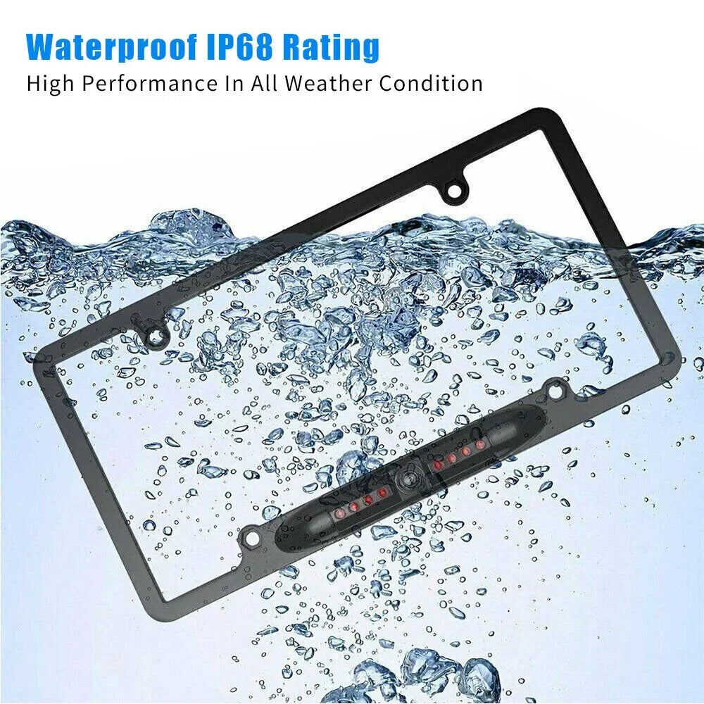 with Night - Camera Rear View License Frame Plate Backup Car Vision