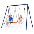 with Set 2-in-1 1Saucer Kids Outdoor 1Belt Swing Swing Swing Sets & Seat, Adjustable Set 440lbs Backyards, for with Swing Qhomic Swing Seat