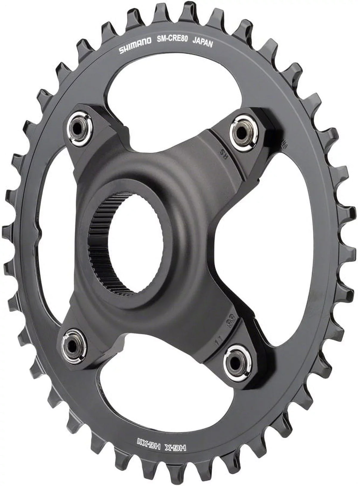 Chainline, 55mm Shimano Without Chainguard, SM-CRE80-B STEPS Chainring Black 38T -