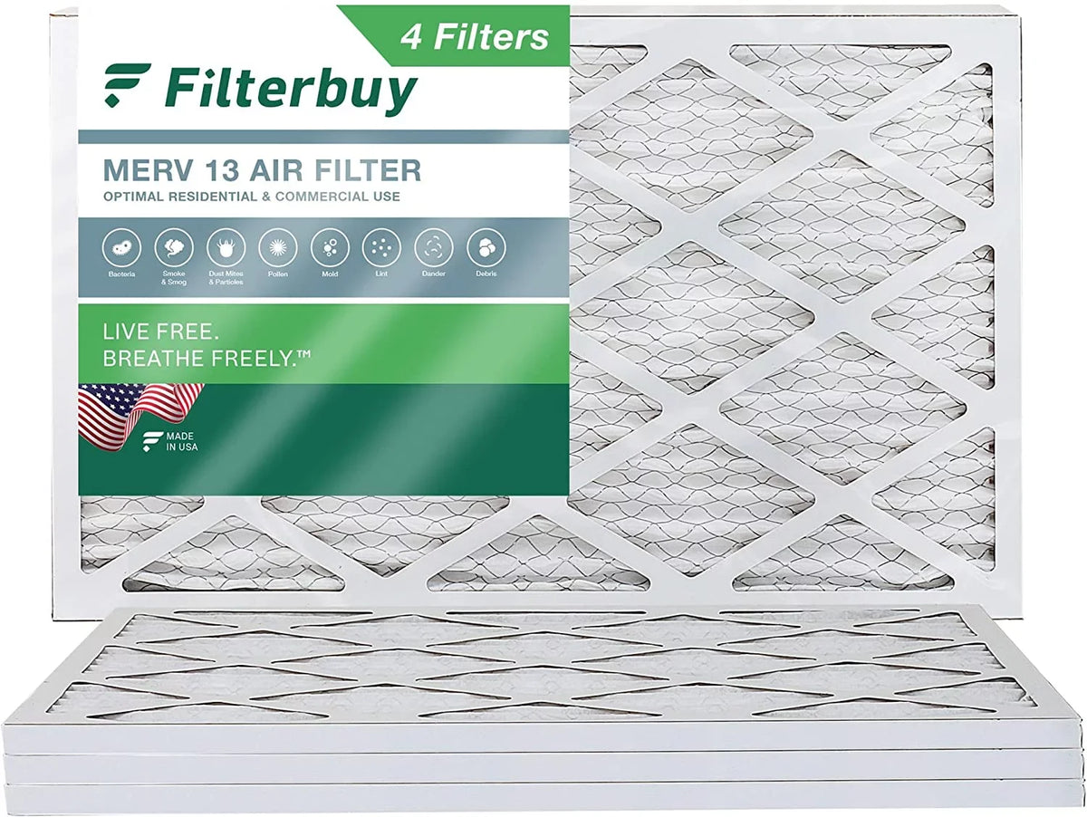 HVAC Air Pleated 13 Filters (4-Pack) Filterbuy 12x20x1 Furnace MERV AC