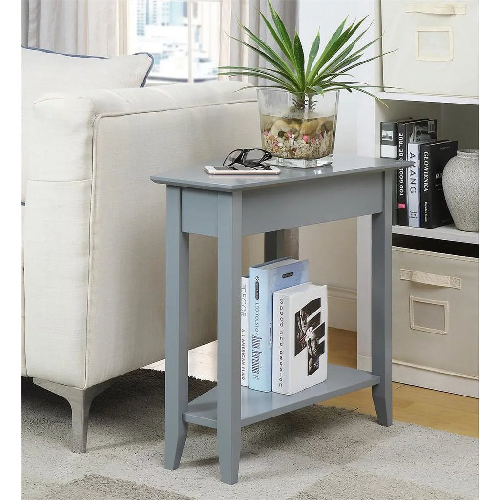 Bottom with Transitional Wood Wedge in Table MDF Pemberly End Gray Row Shelf