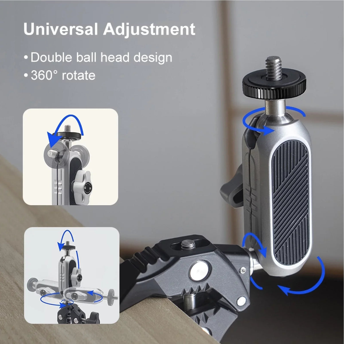 Ball AKASO, DJI, Camera Load Aluminum Handlebar - Capacity, with Head, 11/10/9/8/7, Adapter, Compatible Insta360 Bicycle Rotatable Hero Mount Dual Clamp 1.5kg Alloy Adapter,
