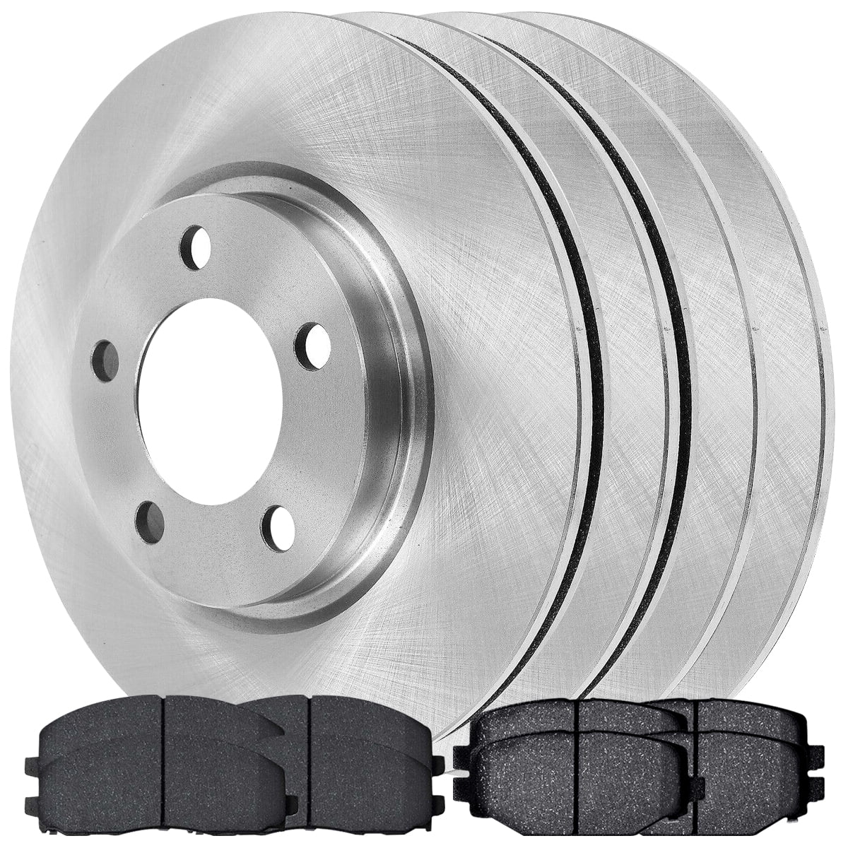 Rotors 2012 2.4L Rear for Replacement Country V6 Caravan Kit VW FWD Town Journey & Routan 2012-2016 C/V Brake 2012-2020 AutoShack Dodge Ram and AWD 3.6L 2013-2015 Chrysler Ceramic Pads and Grand Front