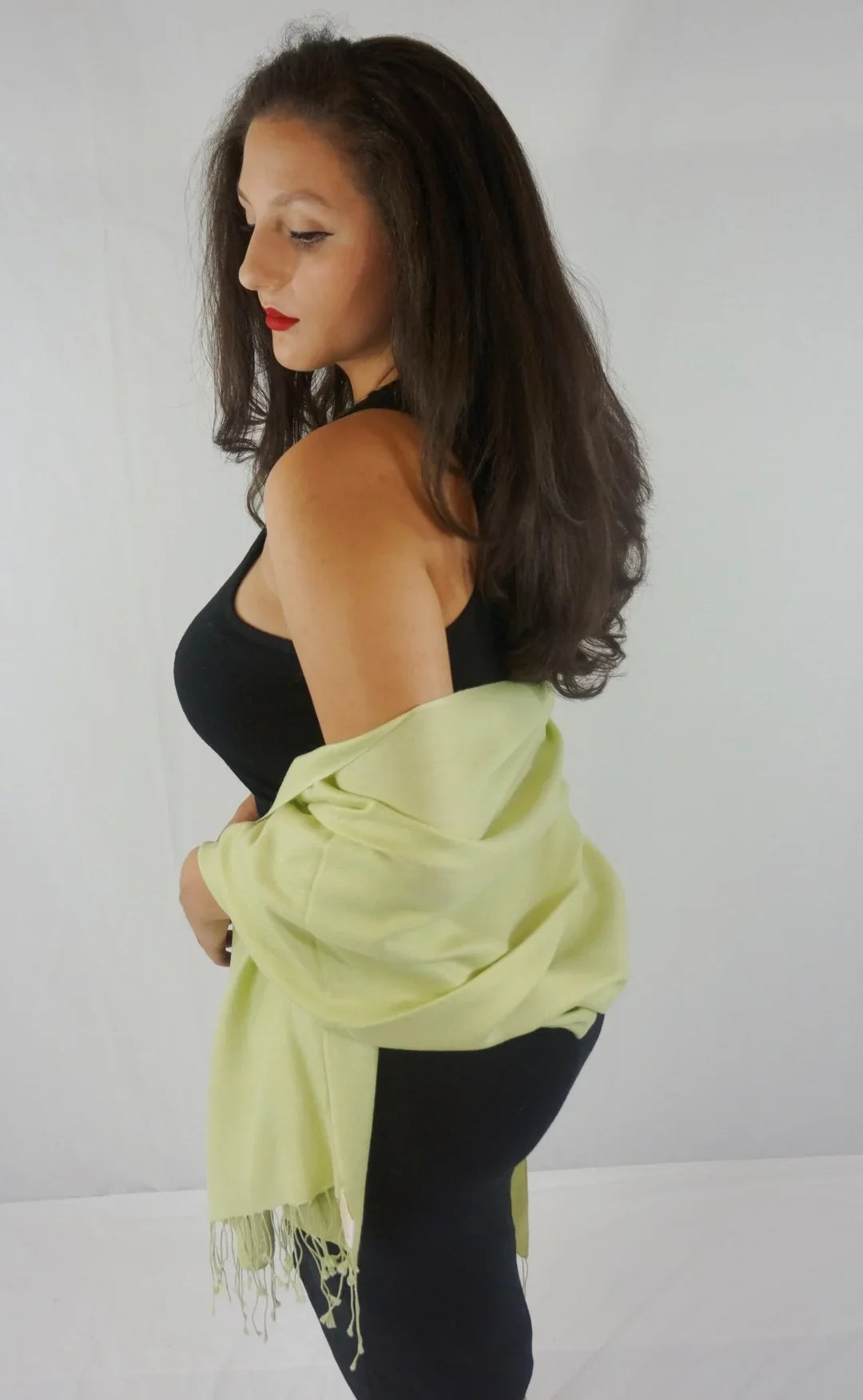 (Honey Green Shawl/Cashmere Scarf/Wool/Silk Dew Shawl) Shawl/Shawls/Scarf/Scarves/Wrap/Stole/Muffler/Cape/Ruana/Blanket/Throw/Pashmina Regular
