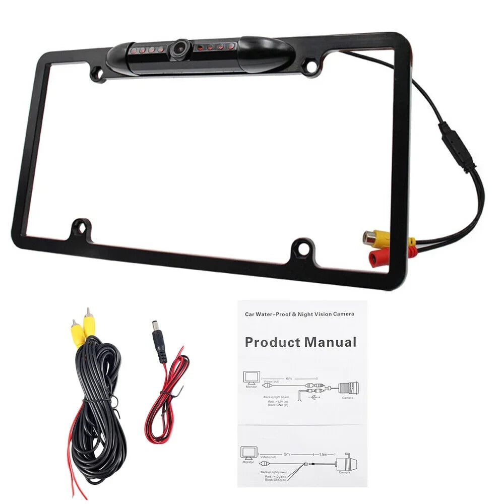 with Night - Camera Rear View License Frame Plate Backup Car Vision