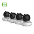 (4PACK-M1W) Monitor WiFi Talk Pet, Nanny with Baby Camera, Surveillance Indoor 720P Tilt Security Wireless IP Zencam Home Dome Home, Cam, Zoom Cloud 4-Pack Two-Way Pan Camera, for System White