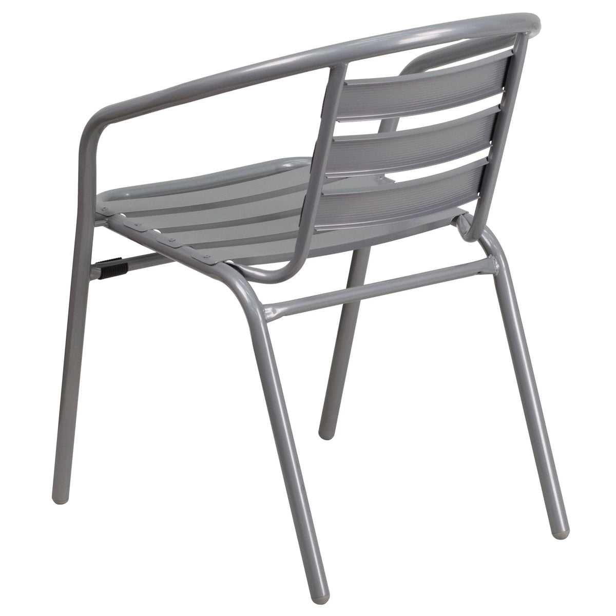 Slats Stack Restaurant Pack Chair Flash Metal Silver Aluminum 4 with Furniture