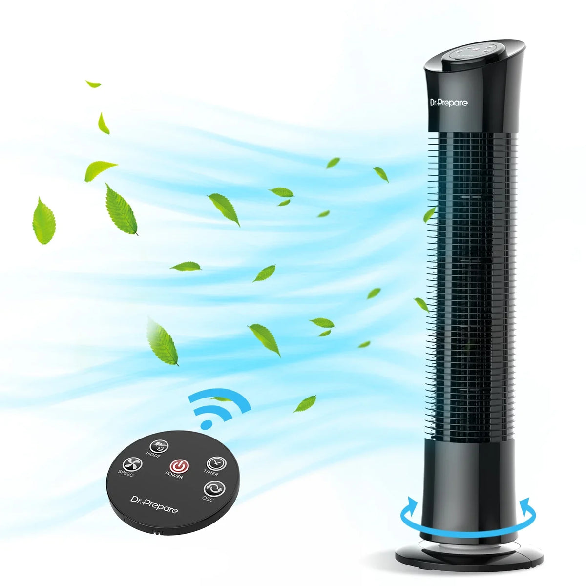Fan，Portable 30’’ w/Remote/3 Timer Floor Home/Office for Dr. Oscillation Fans Tower Speeds/7.5h Stand Prepare