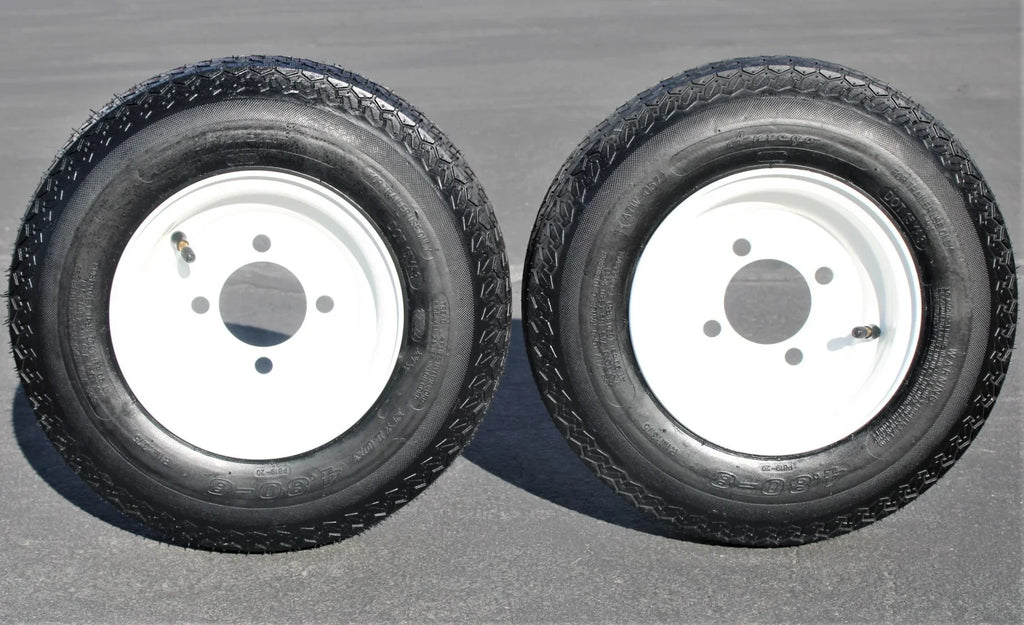 Wheel Tire Rim and Trailer 4.80-8 C 2-Pack 480-8 Load Antego Lug Tire Antego White 4 on Wheel