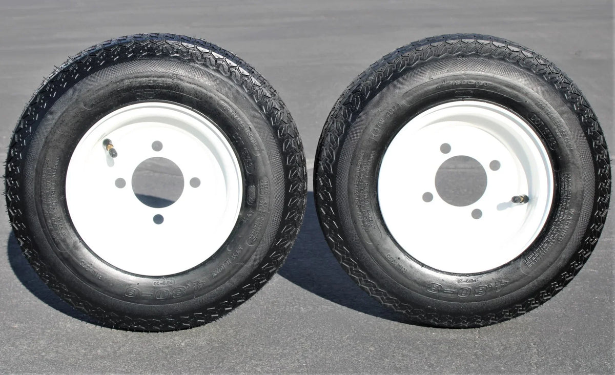 Wheel Tire Rim and Trailer 4.80-8 C 2-Pack 480-8 Load Antego Lug Tire Antego White 4 on Wheel