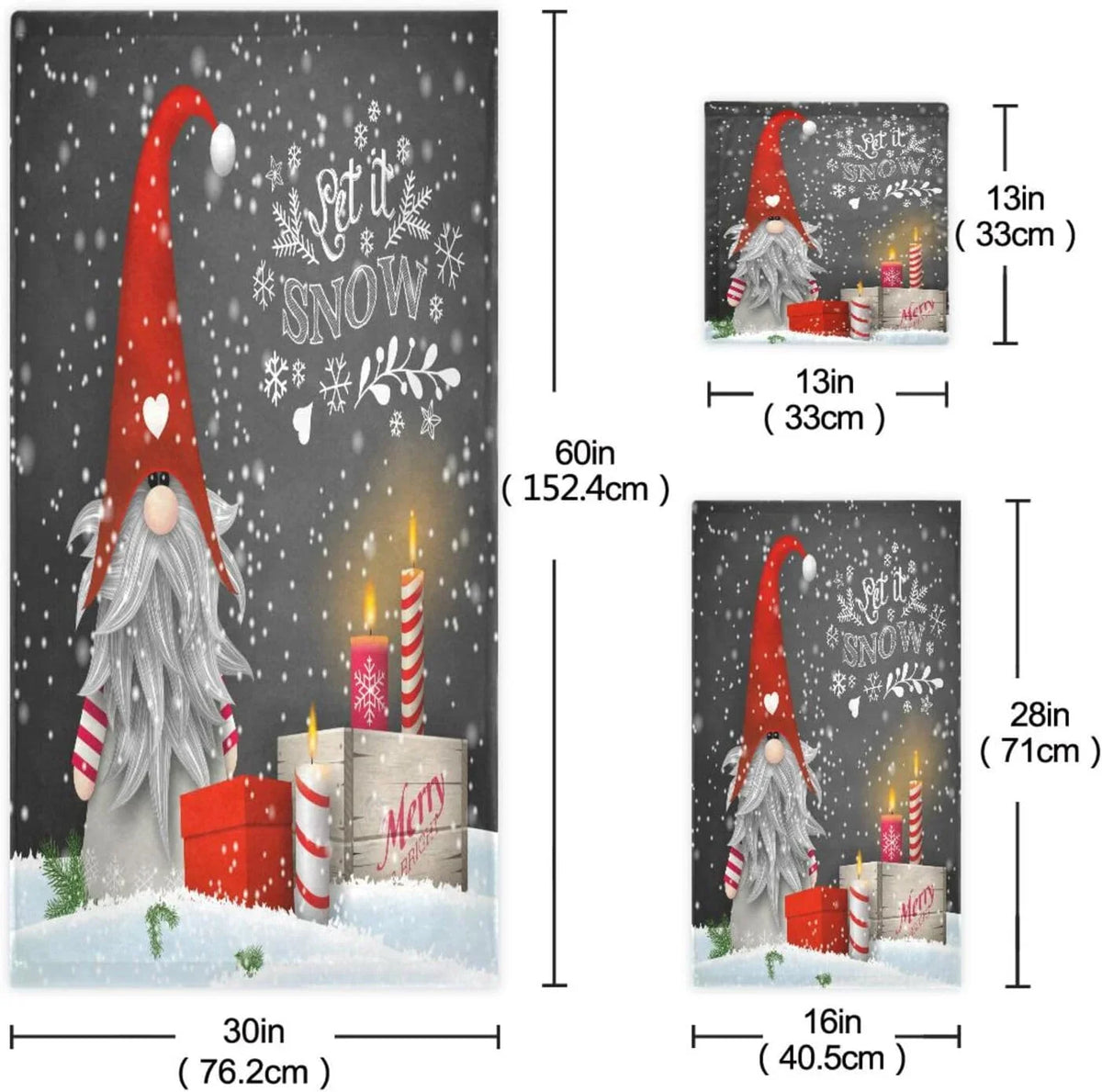 Towels Hotel Bath Towel, 3, and Washcloth Soft Christmas Bathroom Hand Gym Set Wellsay Towel for Absorbent Spa Towel Gnome with Highly of