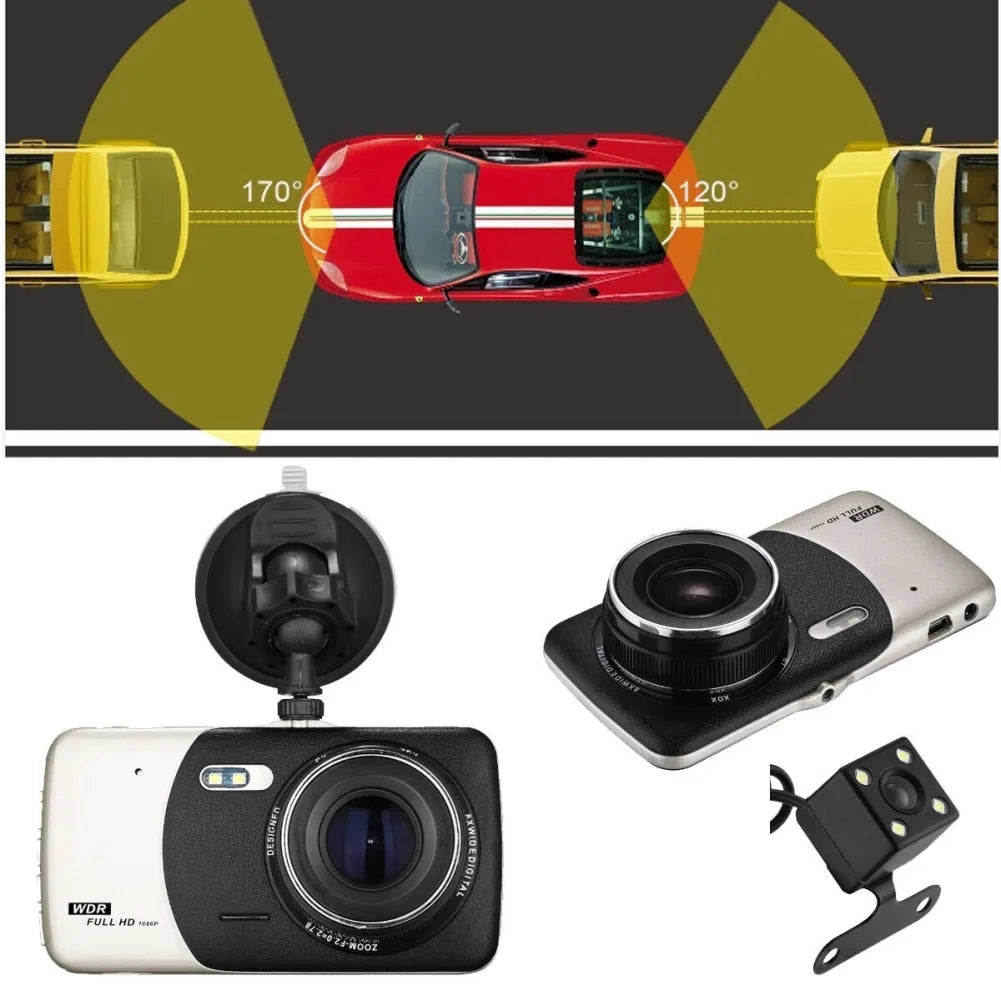 vision view recorder inch recording HD Driving dual car 1080P 3.6 video night DVR rear recorder