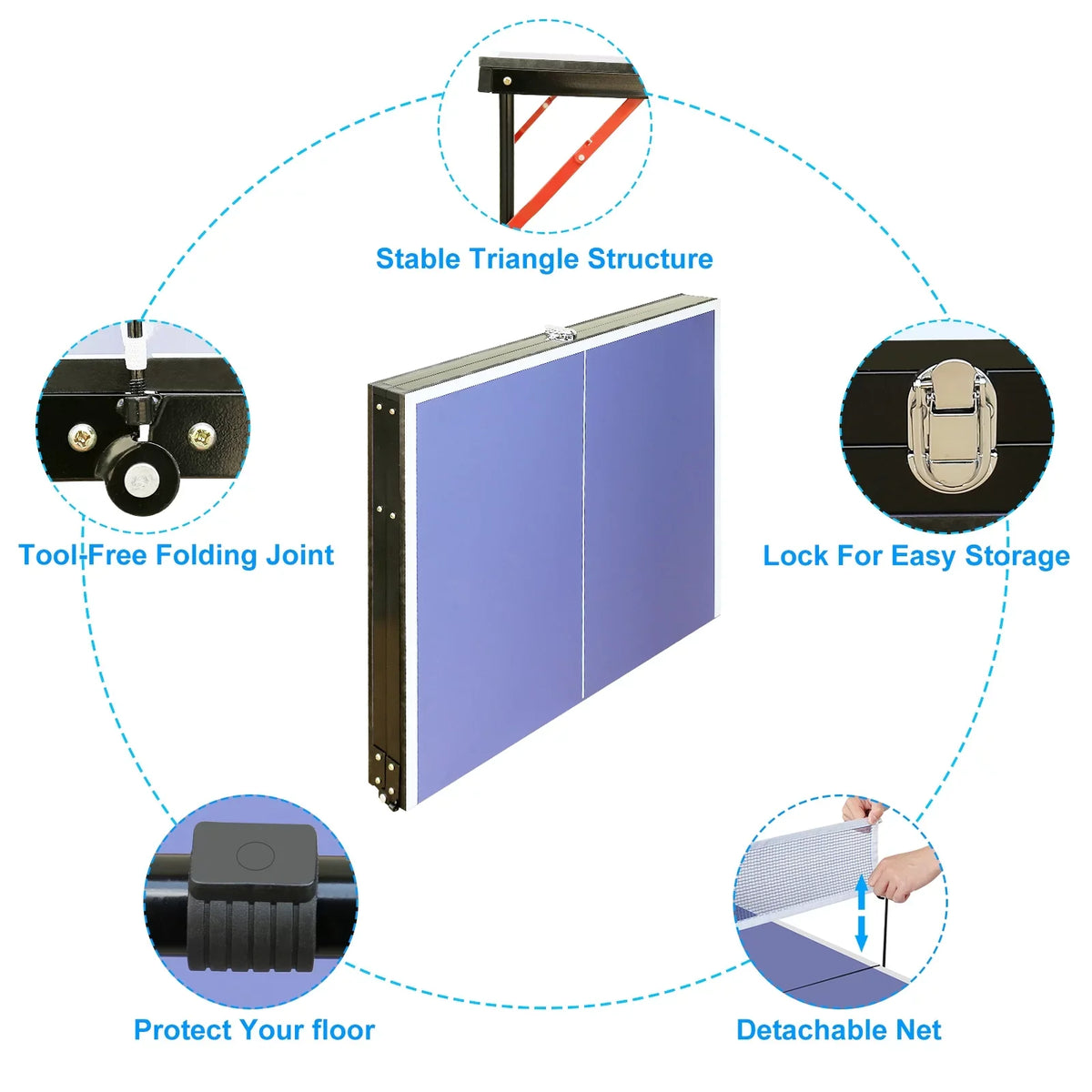 Pong Table Ping Table 2 Tennis Net, Portable Balls and Tennis Foldable Table 3 with Set, for Table Tennis Table Table Kids, Indoor Adults Paddles Outdoor Midsize &