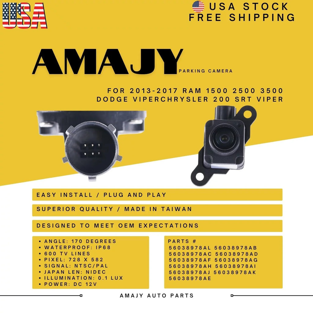 for 56038978AK 56038978AJ 13-17 56038978AL 3500 Dodge 2500 56038978AH 56038978AC 56038978AE 1500 Backup Ram Viper 56038978AD Viper Camera 56038978AI 56038978AG SRT Replaces 56038978AB 56038978AF