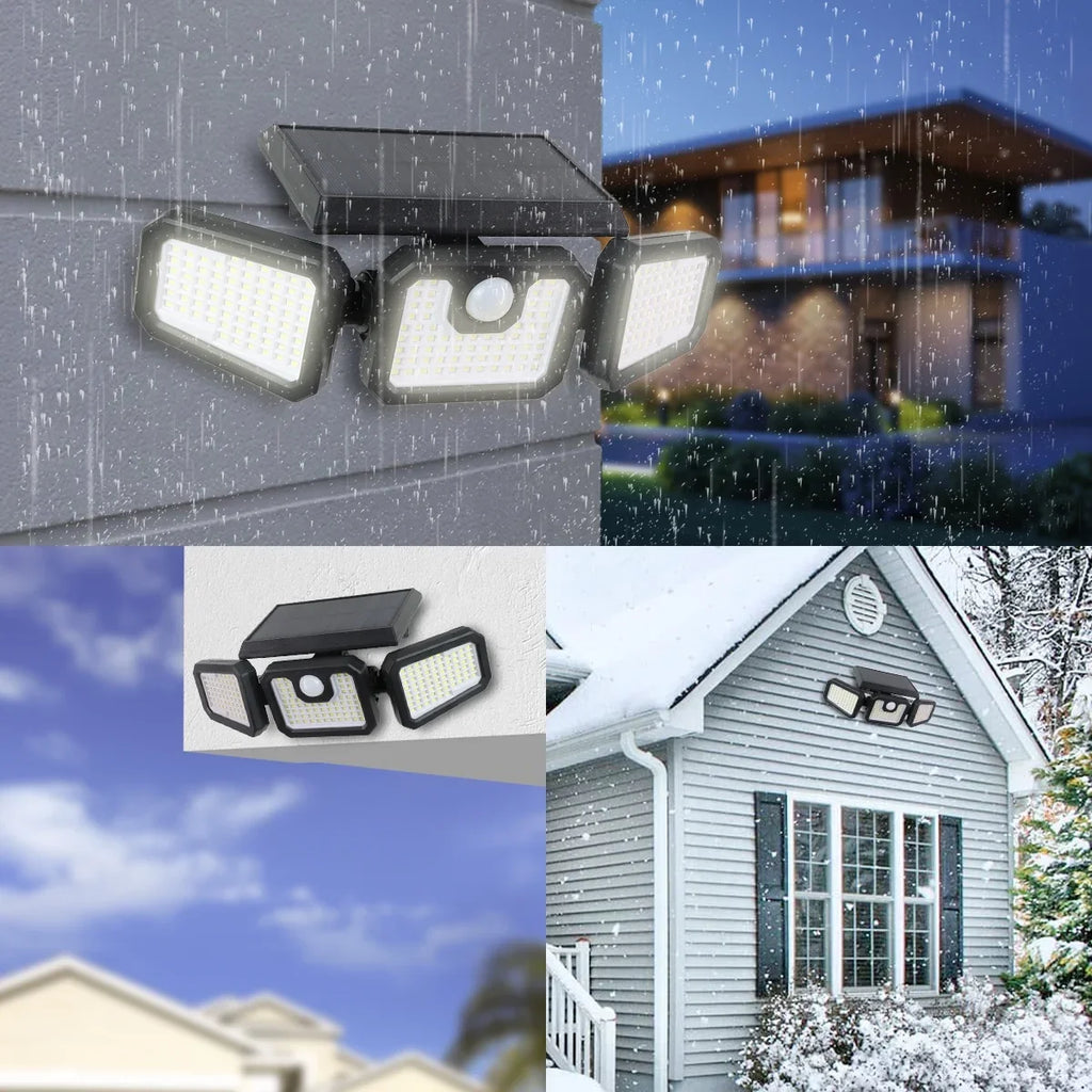 Motion Garage - Outdoor Waterproof 2500LM Lights Solar Remote Heads 3 Yard Yyton Flood Outside Sensor Packs) for Lights Lights 210LED with Security - Control (2