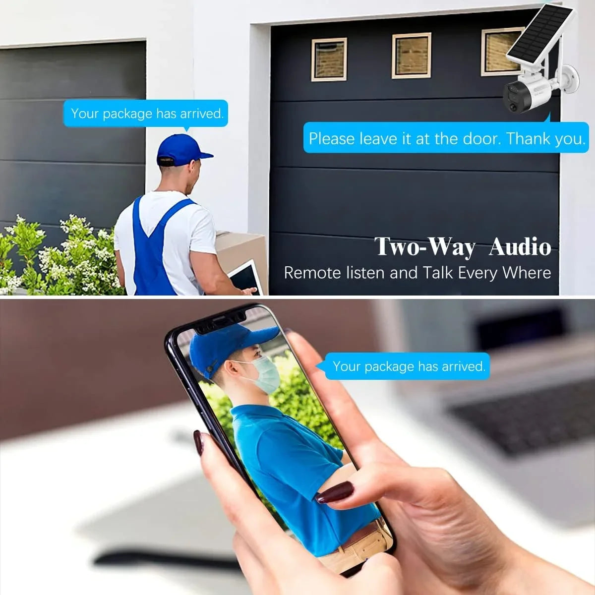(2 Pack) Detection, Camera Surveillance Wi-Fi Security Rechargeable Wireless Solar Outdoor Battery Dual Vision, with 2K Night Camera, Panel, AI Antenna Solar WEILAILIFE