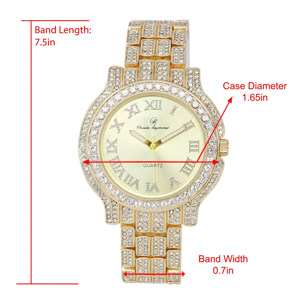 to blinged-Out Testament Glamour Beauty Luxury Classic-GLD) (L0504LA-T Iced Diamonds Out Timeless Women's True Crystal and Watch, a