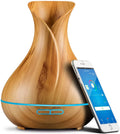 Oils, Light and ml Sierra Modern 400 WiFi Smart Essential Humidifier Home Wood Diffuser for Aromatherapy