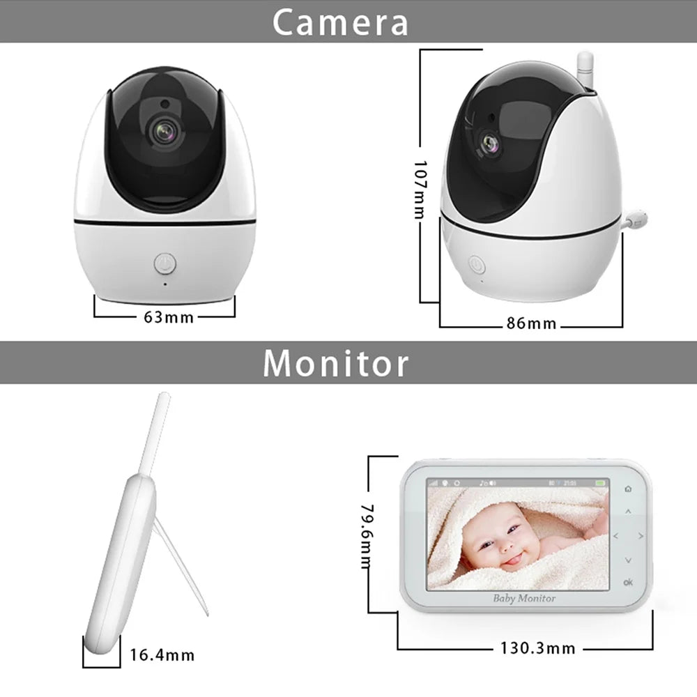 Motion Inch Wireless Camera,Function Camera inch Infrared - 2 Monitor Audio with Dazzduo Video Infrared 8 Screen 4.5 LCD Audio OWSOO Includes 4.5 2-Way - Loop 8 LCD 720P Vision Way LCD 4.5 Camera