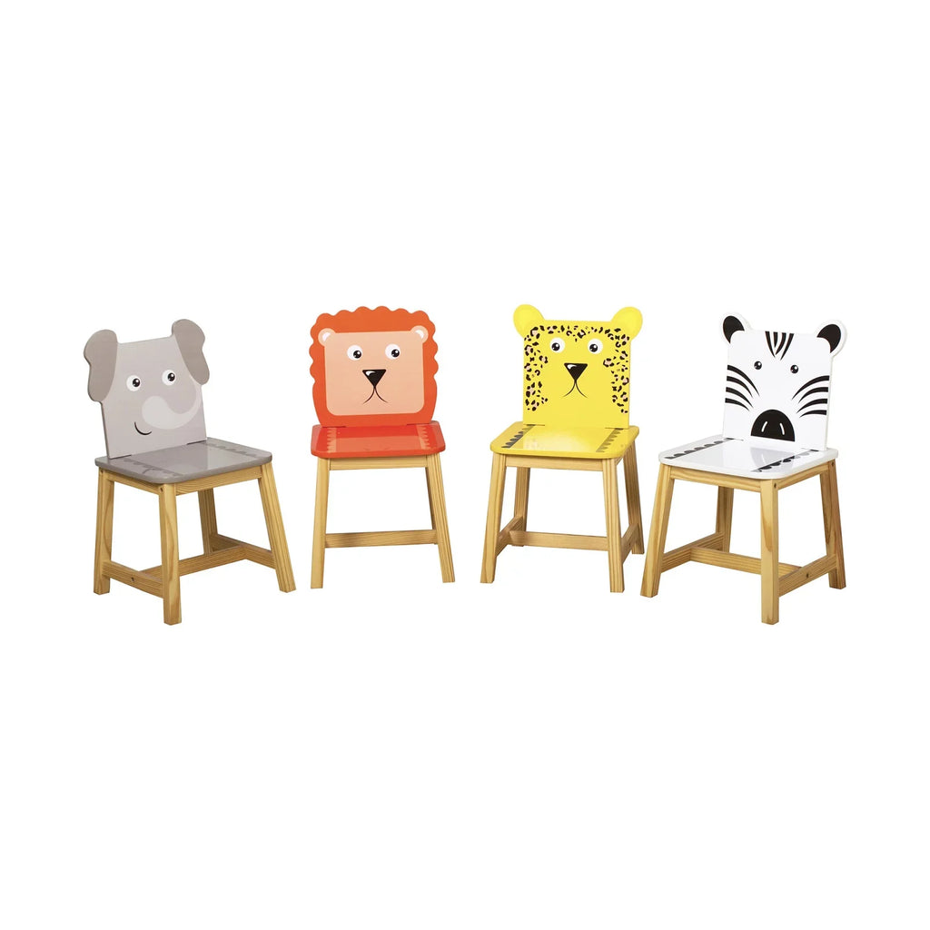 Chair Table Table Table 4 Wood 5 Drawing Kids and Cartoon Animals Toddler Learning for Playing Piece with Kids White Set Crafts Chairs Set