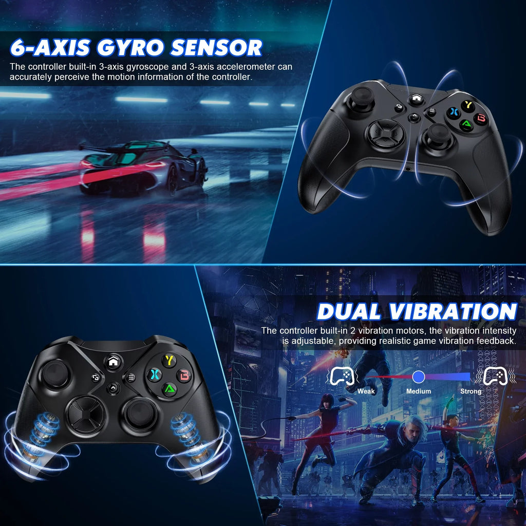 Support Turbo Function, for Wireless Dual Controller X-S/ and Vibration Series One Xbox X-S/ PC, and Xbox Sensor Six-Axis with Macro Xbox