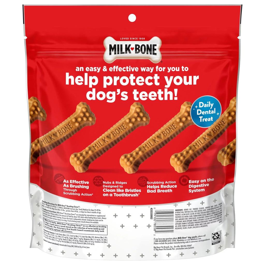 25 Daily Dog Oz. Brushing Small/Medium, Bones 19.6 Bag, Per Milk-Bone Treats, Dental Bag Chews