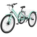 Tricycles, 3-Wheeled Shopping, and Heavy Bike Trikes Recreation w/Spacious Exercise, Rides, 24"/26"/27.5" MOPHOTO Adults 7-Speed Basket for Mountain Adventurous Duty