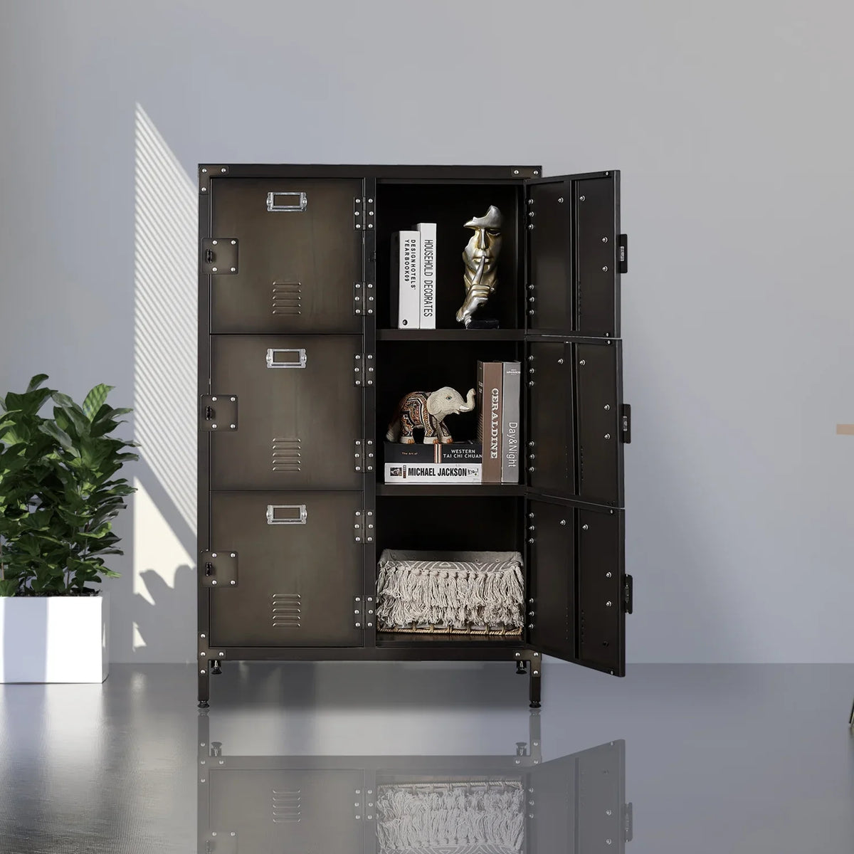 Cabinet Steel 2 Metal for Storage STANI with Locker Steel Shelf Students Storage Bedroom ,Office Gym Locker 47.3" Locker Cabinets School Metal Employees
