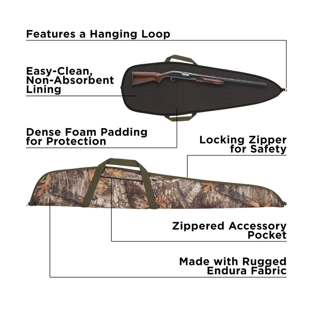 Case, Edge, 52" Emerald Polyester, Shotgun Realtree 629-52 Allen Company Soft