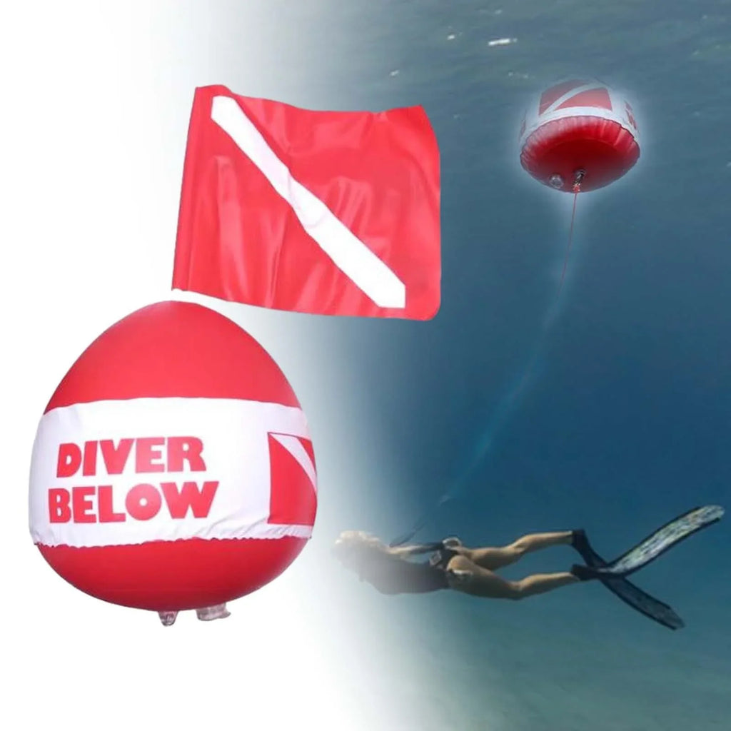 Surface with Diving yotijar for Dive Float Snorkeling Signaling Beach Ball Flag Buoy