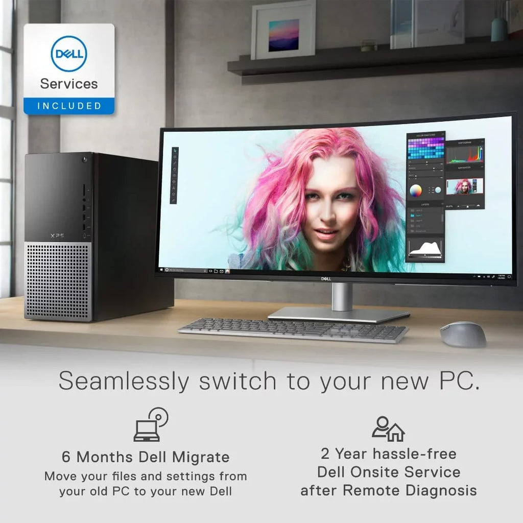 Air Desktop 1TB 12th 11 Gen 6, 770 Intel DDR5 UHD Black Computer USB-C, - Cooling, RAM, - 32GB Killer Graphics, 512GB Core Intel Pro SSD 8950 Dell HDD, XPS + Bluetooth, Windows i7-12700, Wi-Fi