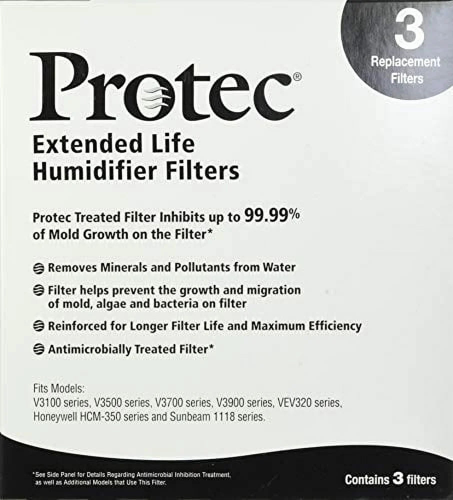 Count Replacement Humidifier 3 Filter, Protec Wicking