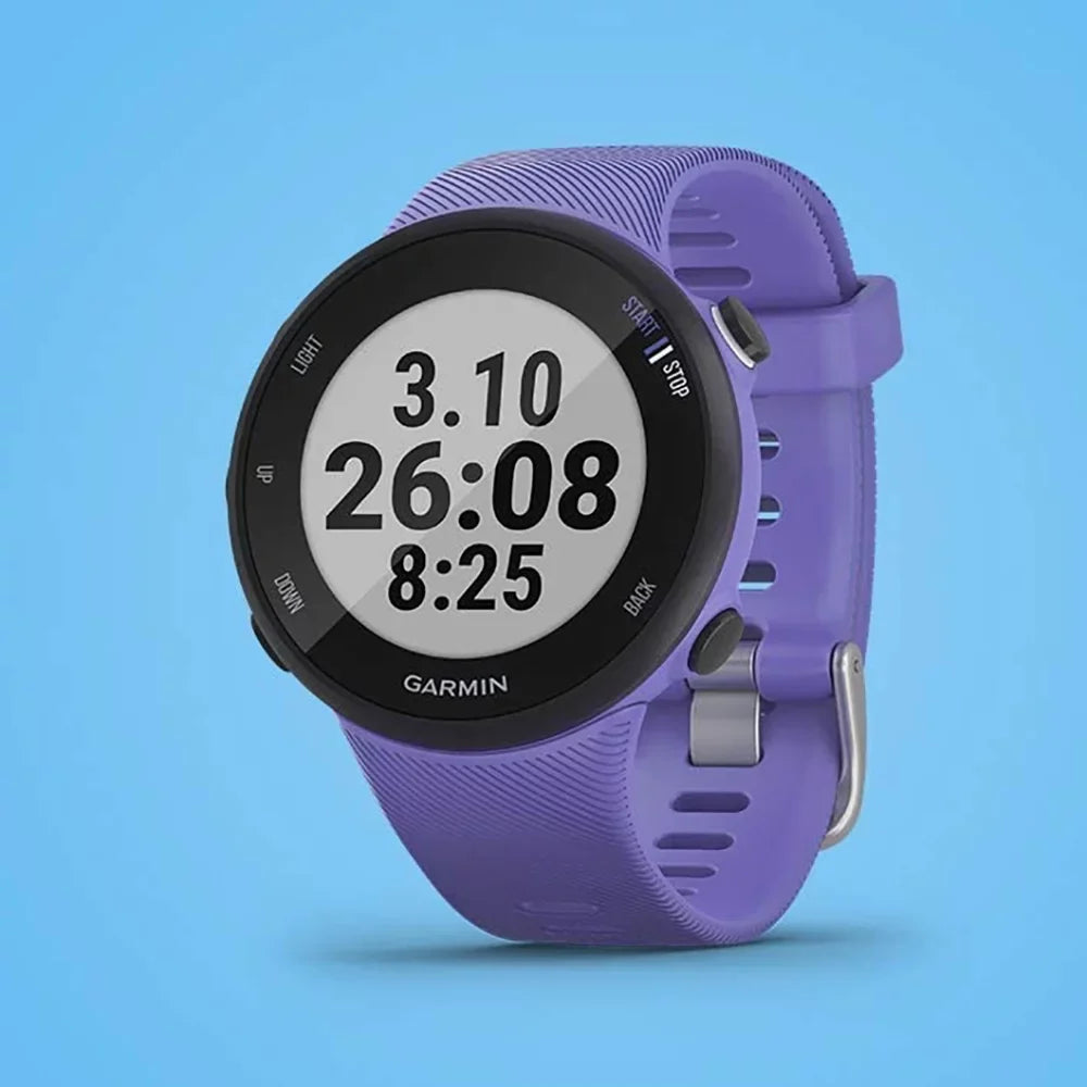Heart 45S Fitness Daily (Refurbished) GPS Burn) Forerunner Running & Bundle Monitor (Iris) Suite Rate - Garmin (WEYV, Vibes, 010-N2156-01 Restored Wellness With Yoga Smartwatch