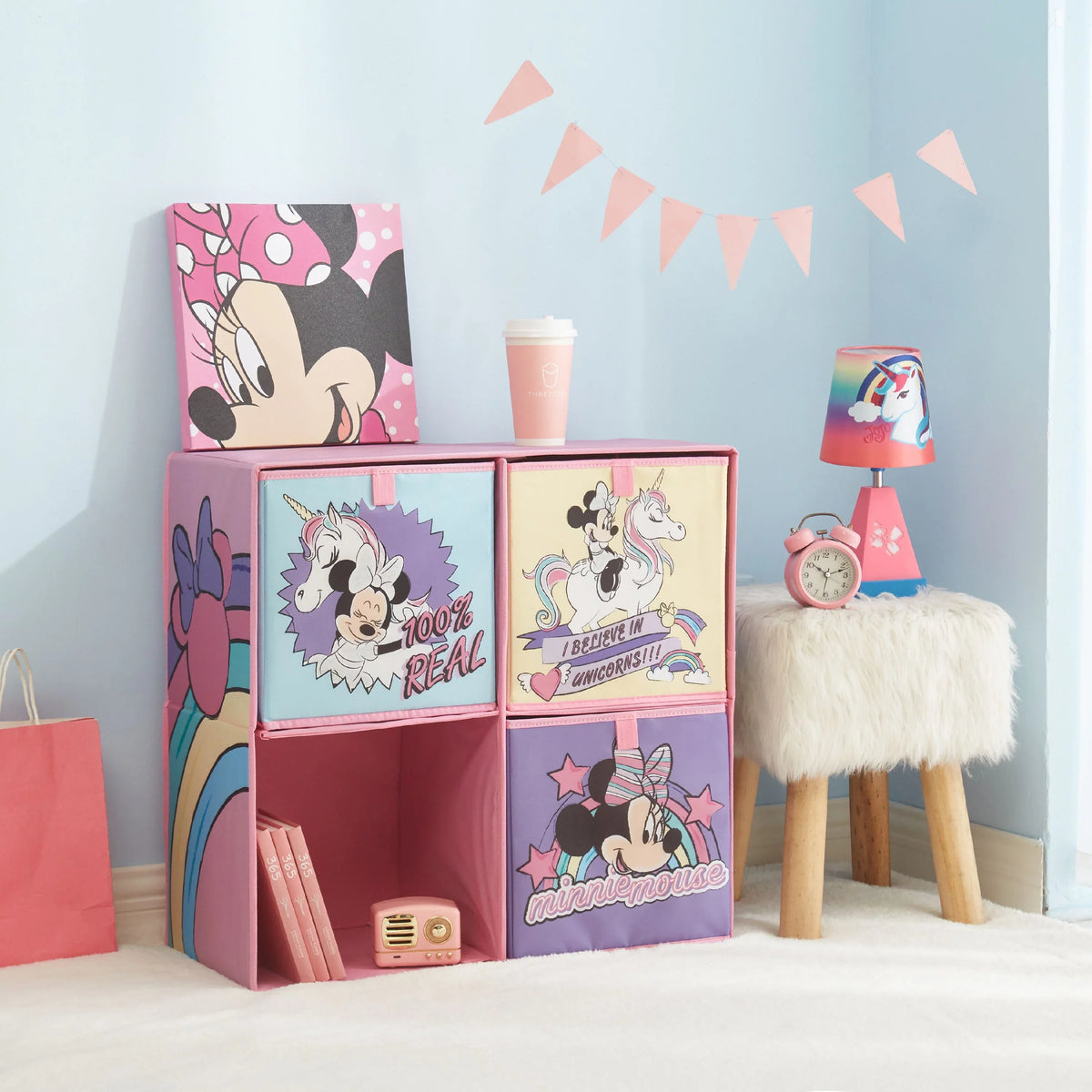 Cubby Organizer Disney Mouse Kids Storage Set Minnie