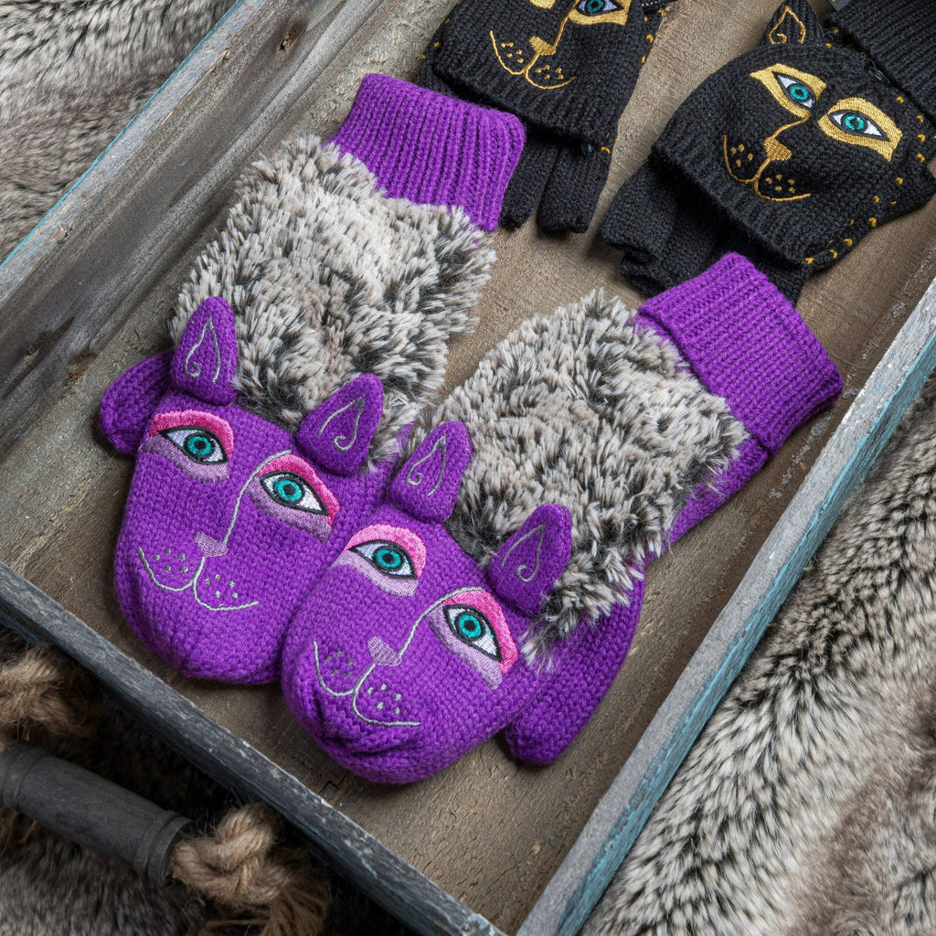 Dog Fuzzy Burch Laurel Mittens Purple