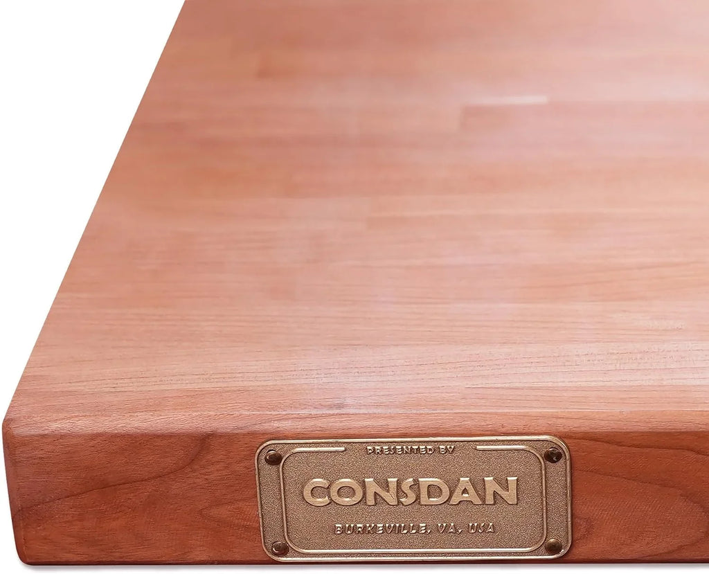 For 25" Hardwood Side Prefinished With Reversible, W X Countertop, Butcher 60" Counter Wood Polished, L Top, Slabs Food-Safe Both Solid Block Cherry Kitchen, 1.5" Thickness, Oil, Grown
