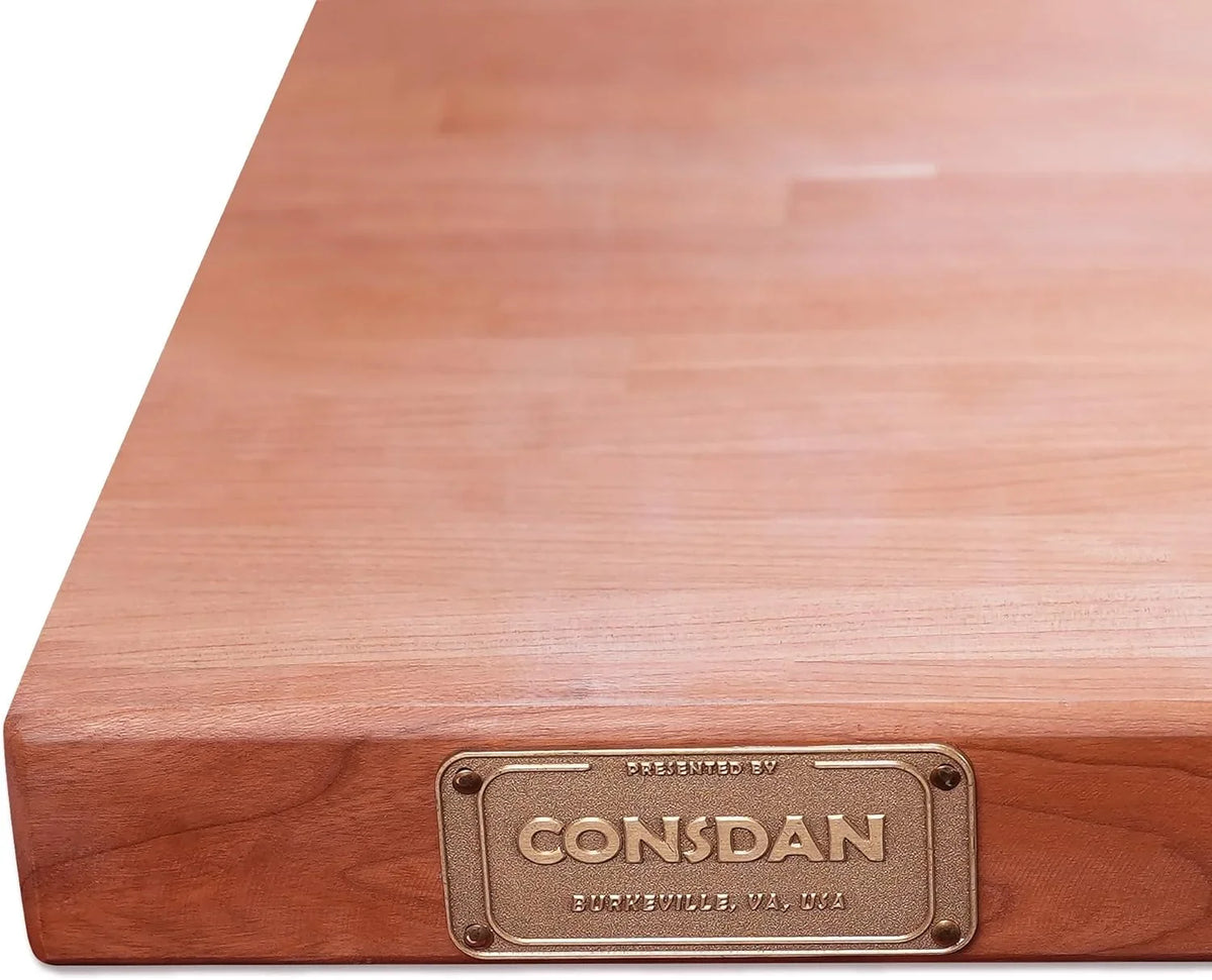 For 25" Hardwood Side Prefinished With Reversible, W X Countertop, Butcher 60" Counter Wood Polished, L Top, Slabs Food-Safe Both Solid Block Cherry Kitchen, 1.5" Thickness, Oil, Grown