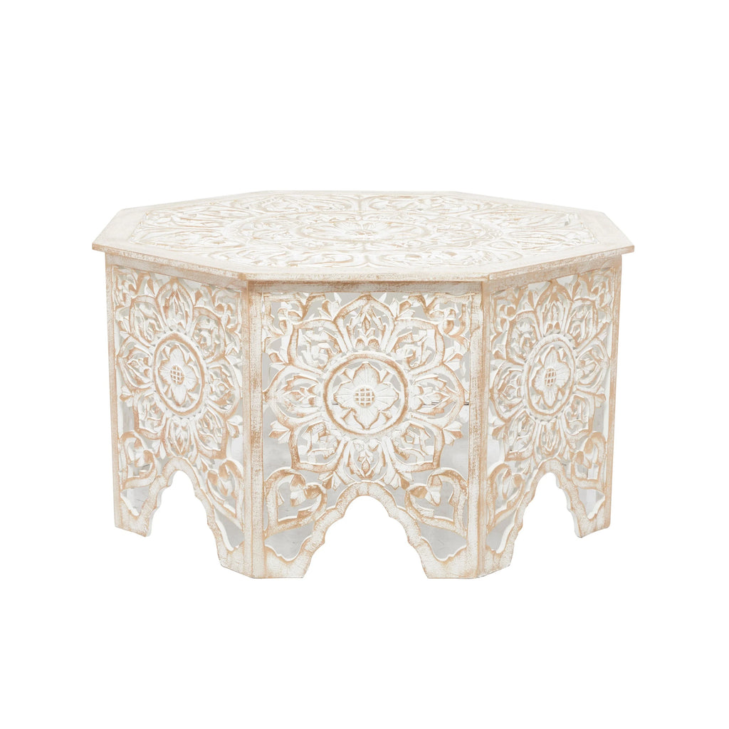 Studio Pine 33 33 Round 350 x Table Country White 18 - Cottage x Coffee