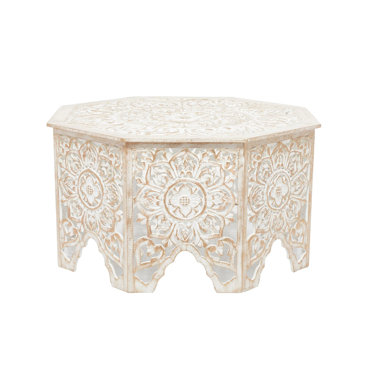 Studio Pine 33 33 Round 350 x Table Country White 18 - Cottage x Coffee