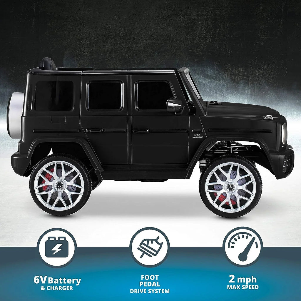 6 Car Electric Ages Volts, Black Trax Kid Ride-On Kids Toy, AMG 3-5 Mercedes Years, Benz G63