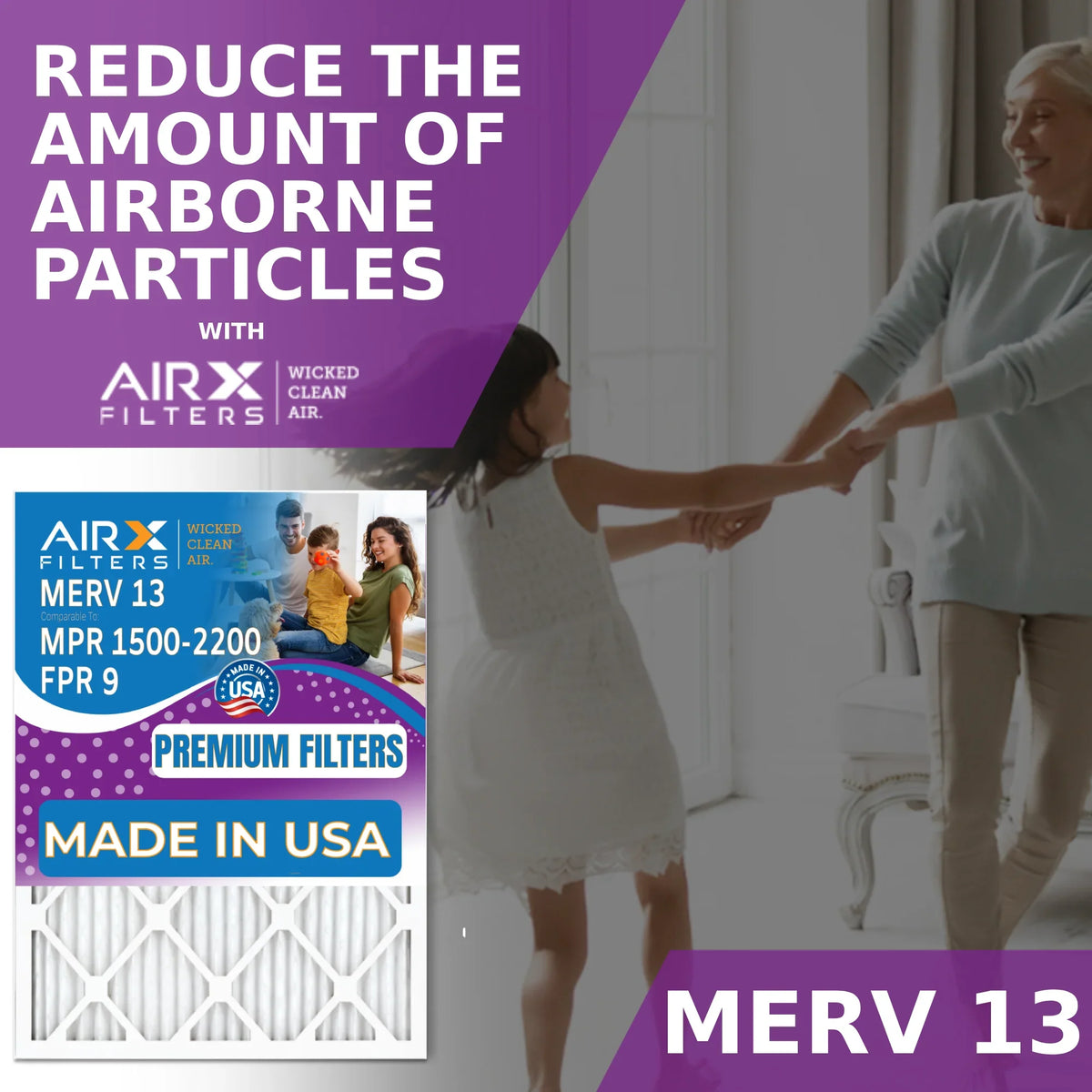 FILTERS CLEAN MPR Filter 20x22x1 9 Air Filters Electrostatic to - 6 Furnace USA by Made 13 AIRX Conditioner HVAC AC WICKED Filter Pack MERV Air Premium 2200 AIR. & FPR Pleated 20x22x1 1500 Comparable