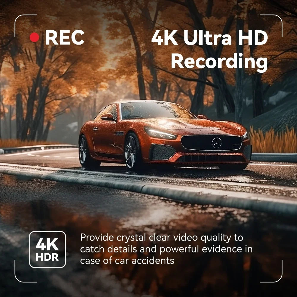 Front Parking Rear Backup Camera, Monitoring, PELSEE Rearview Full & Voice Free Cameras for Camera, 2160P Control, with 32GB Mirror 12" Cam Mirror Dash Cam Dual GPS Cars, Dash and Card 4K HD